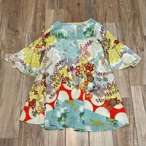 Uncle Frank Abstract Bell Sleeve Dress